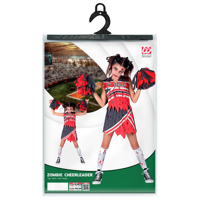 Strój na Halloween Dziewczynka Zombie Cheerleaderka 3-częściowy