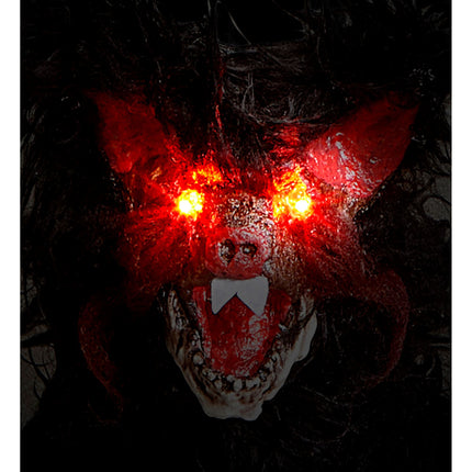 Halloweenowy sztuczny nietoperz ze światłem 89 cm