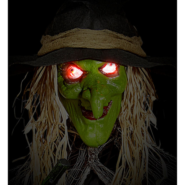 Wisząca dekoracja na Halloween Czarownica ze światłem i dźwiękiem 2,4 m