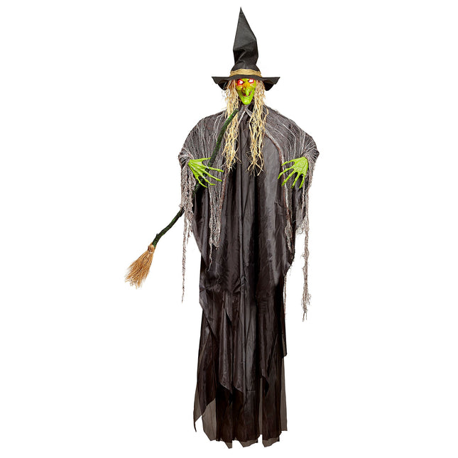 Wisząca dekoracja na Halloween Czarownica ze światłem i dźwiękiem 2,4 m