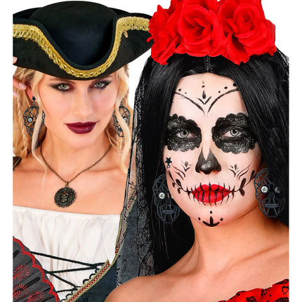 Kolczyki na Halloween z motywem szkieletów