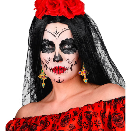 Kolczyki na Halloween – krzyżyk z kamieniami
