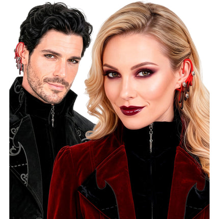 Halloween – sztuczne kolczyki typu ear cuff z motywem krwi