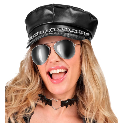 Halloweenowy naszyjnik typu choker z motywem nietoperza