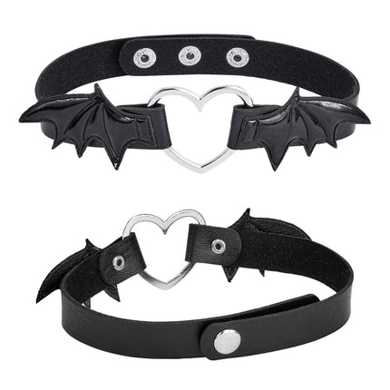 Halloweenowy naszyjnik typu choker z motywem nietoperza