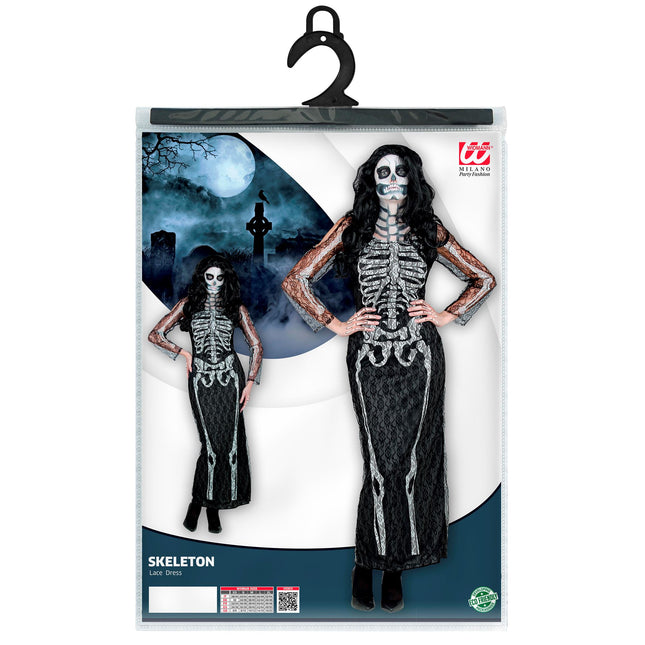 Sukienka na Halloween damska długi szkielet