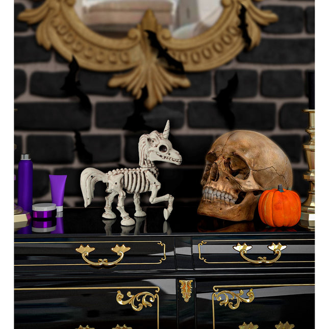 Halloweenowy szkielet jednorożca 18 cm