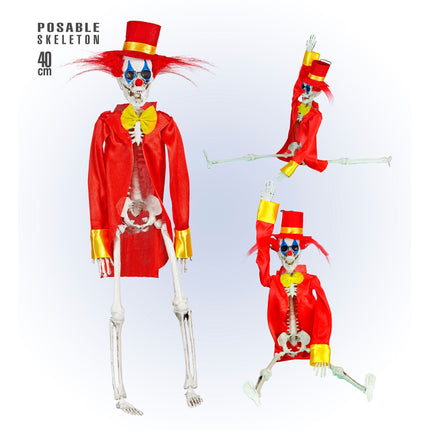 Halloweenowy szkielet klauna 40 cm