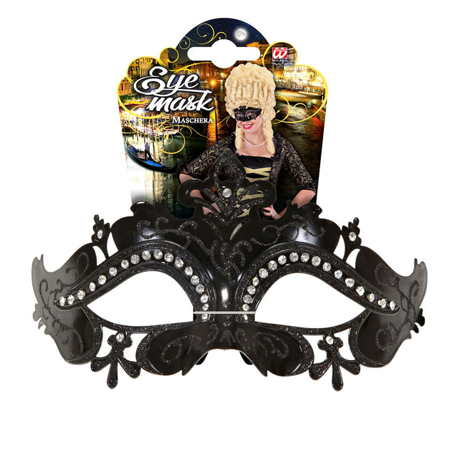 Czarna maska na oczy Black Venice