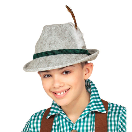 BAWARSKA FEDORA DZIECIĘCA Z PIÓRKIEM