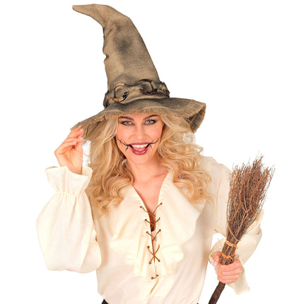 Halloweenowy kapelusz czarownicy – brązowy