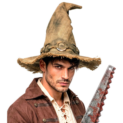 Halloweenowy kapelusz czarownicy – brązowy