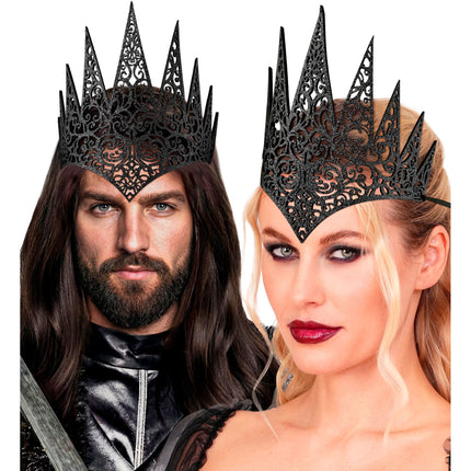 Czarna korona na Halloween