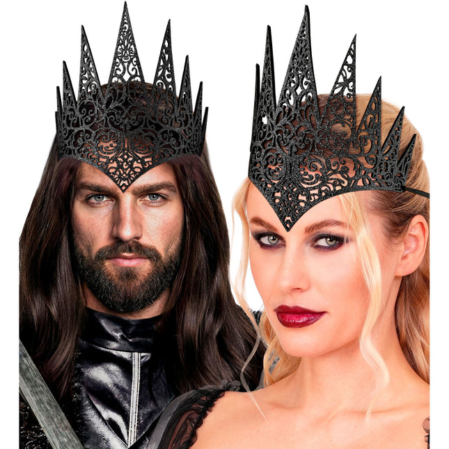 Czarna korona na Halloween