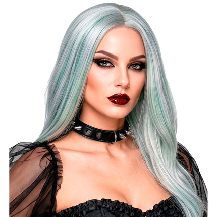 Halloweenowy choker – czarny z kolcami