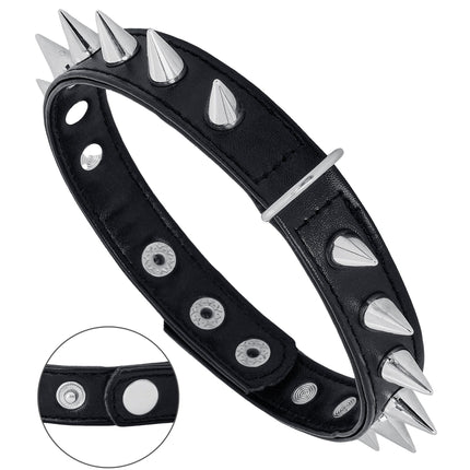 Halloweenowy choker – czarny z kolcami