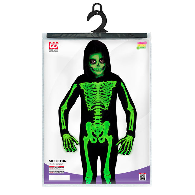 Kostium na Halloween Czarny Zielony Dziecko Szkielet 2 częściowy