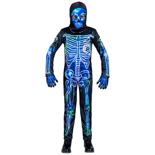Kostium na Halloween Czarny Niebieski Dziecko Szkielet 2-częściowy