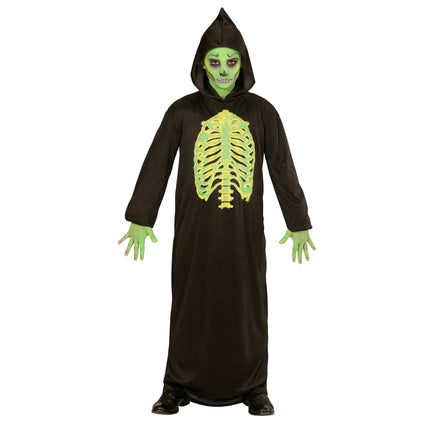 Kostium na Halloween Czarny Zielony Dziecko Chudy Żniwiarz 2-częściowy