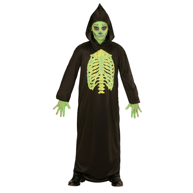 Kostium na Halloween Czarny Zielony Dziecko Chudy Żniwiarz 2-częściowy