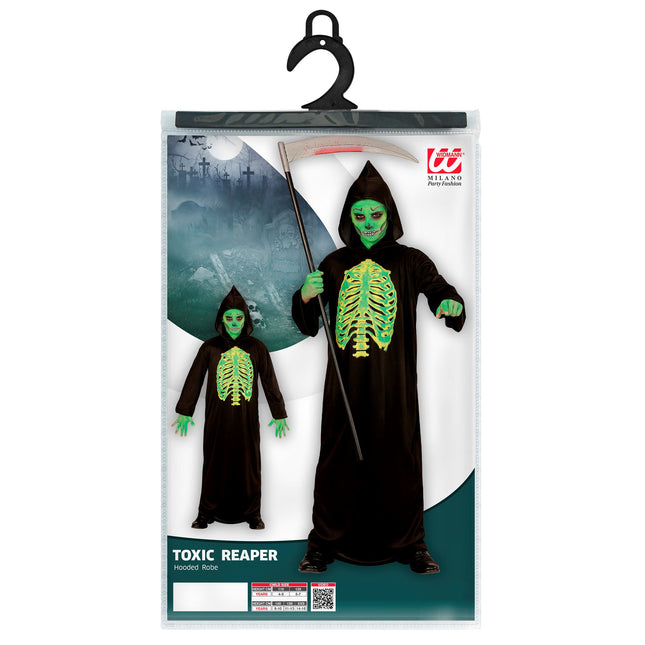 Kostium na Halloween Czarny Zielony Dziecko Chudy Żniwiarz 2-częściowy