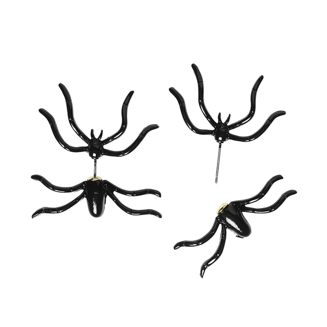 Kolczyki na Halloween Czarne pająki