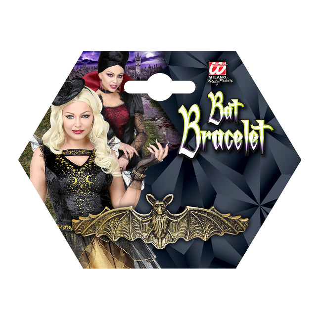 Bransoletka na Halloween Złoty Nietoperz