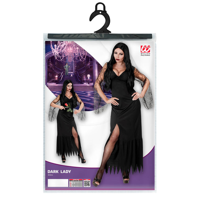 Kostium na Halloween Czarna długa sukienka damska