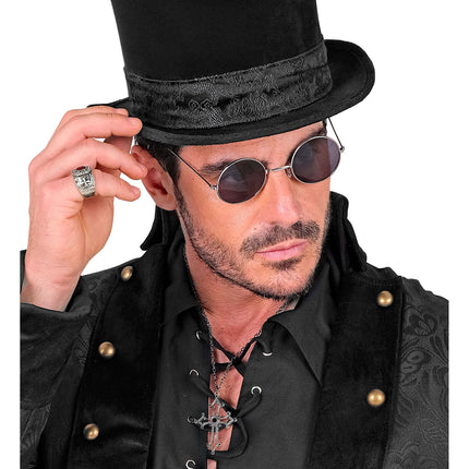 Naszyjnik na Halloween z krzyżem i kamieniami szlachetnymi