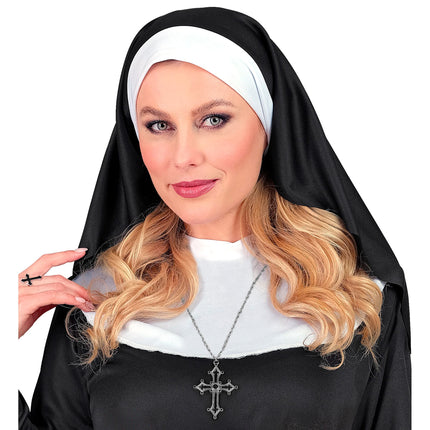 Naszyjnik na Halloween z krzyżem i kamieniami szlachetnymi