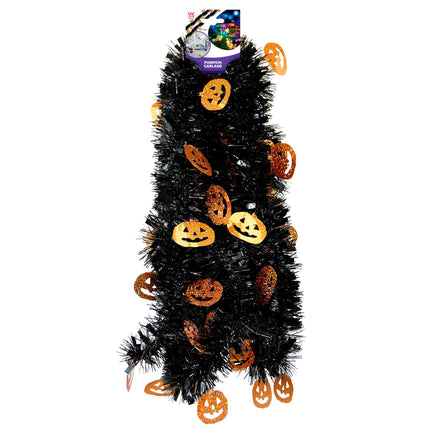 Girlanda na Halloween Czarno-pomarańczowa Dynia 3m