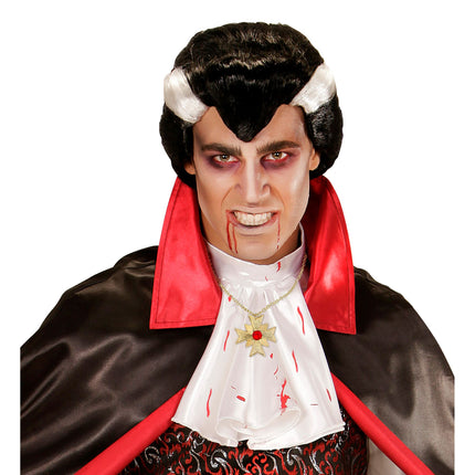 Złoty naszyjnik na Halloween z czerwonym kamieniem szlachetnym
