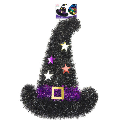 Halloweenowa dekoracja ścienna Kapelusz czarownicy 41 cm