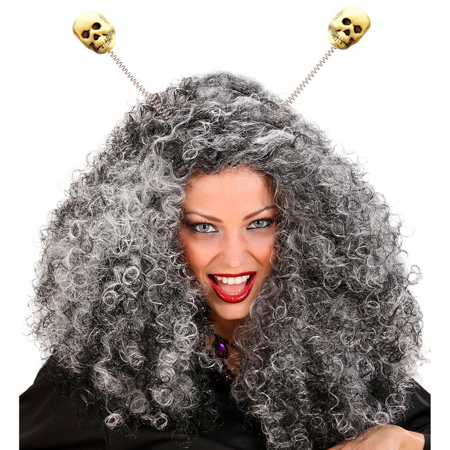 Opaska do włosów na Halloween Białe czaszki