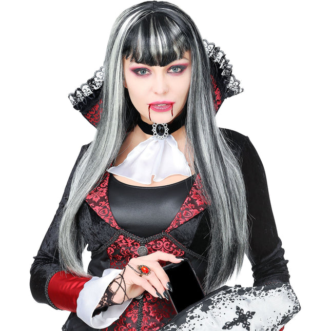 Bransoletka na Halloween Koronka z czerwonym kamieniem