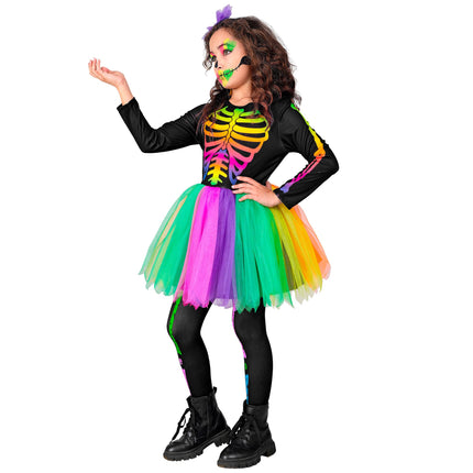 Strój na Halloween Kolorowy Szkielet