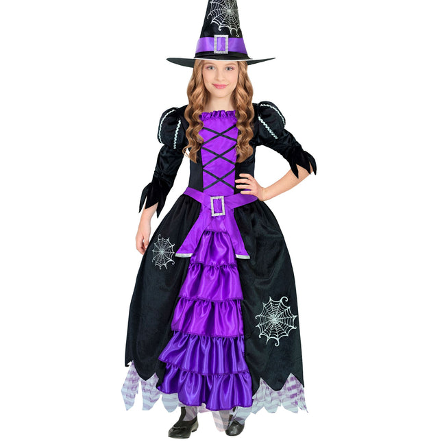 Sukienka na Halloween fioletowa dziewczyna czarownica