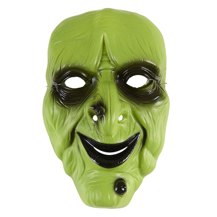 Maska na Halloween Neonowa Zielona Czarownica
