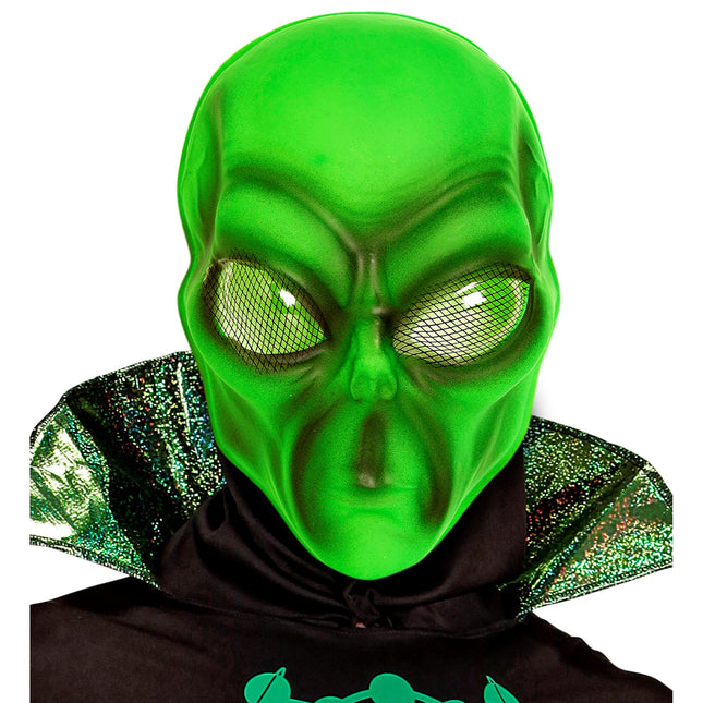 Maska na Halloween Zielony Obcy Plastik