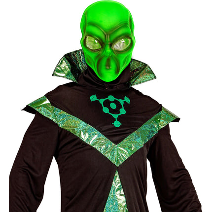 Maska na Halloween Zielony Obcy Plastik