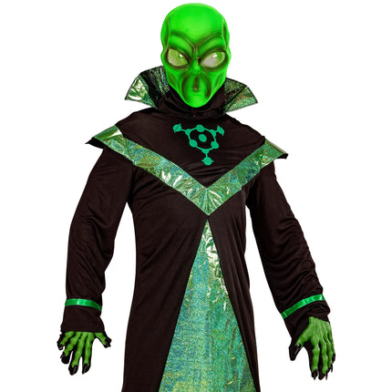 Maska na Halloween Zielony Obcy Plastik