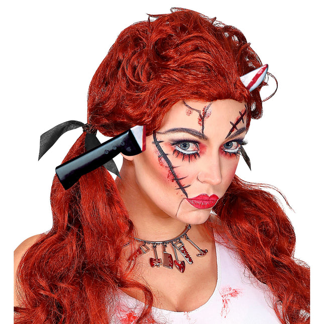 Opaska do włosów na Halloween Srebrny nóż