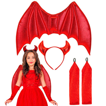 Kostium na Halloween Czerwona dziewczyna Duicel 6 szt