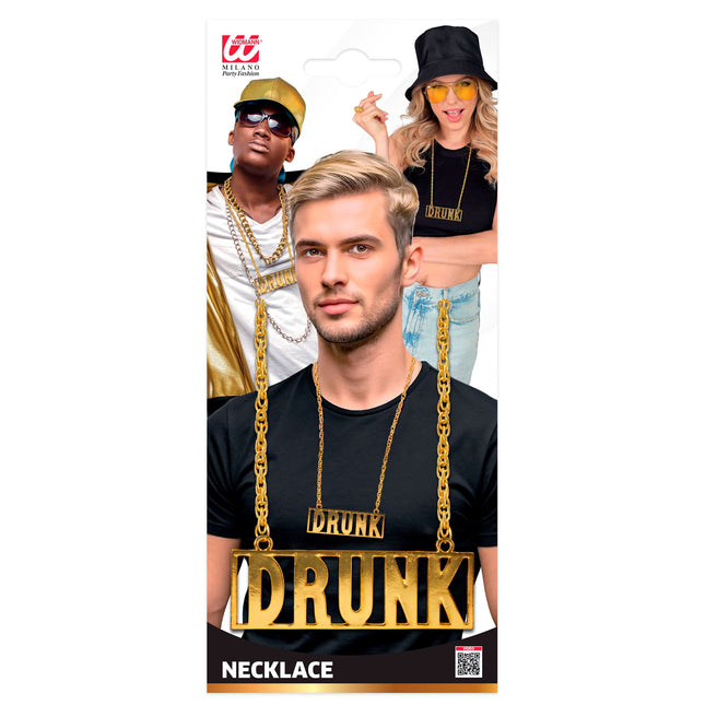 NASZYJNIK PIJANE ZŁOTO 65 CM