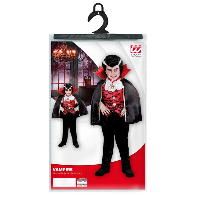 Kostium na Halloween Czarny Czerwony Wampir Chłopiec