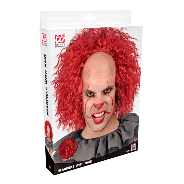 Peruka na Halloween Czerwone loki klauna