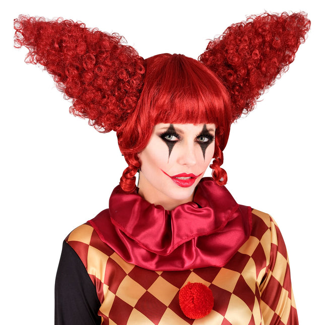 Peruka na Halloween Czerwony Klaun