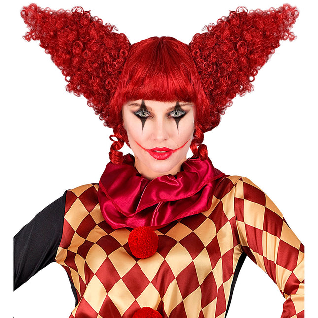 Peruka na Halloween Czerwony Klaun