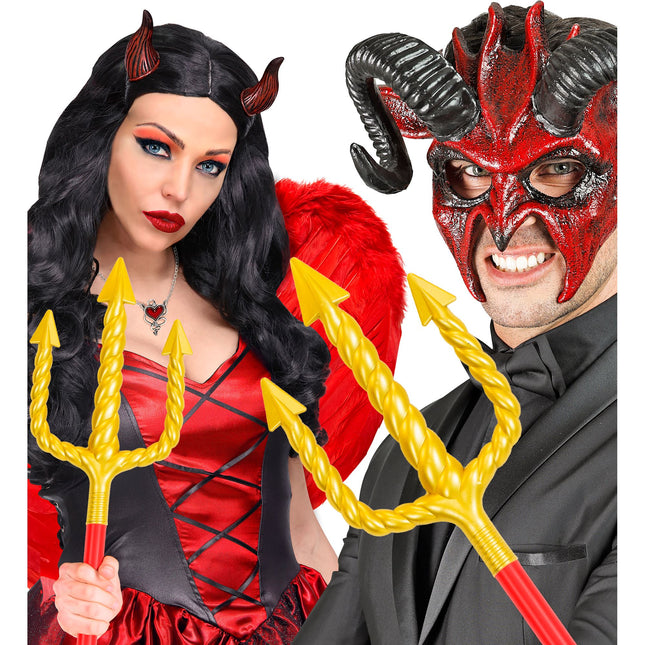 Trójząb Halloween czerwony złoty 1,38 m