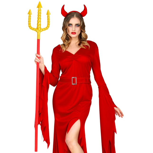 Trójząb Halloween czerwony złoty 1,38 m